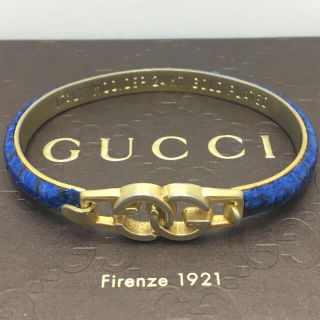 グッチ(Gucci)の希少 オールドグッチ バングル パイソン 蛇 ヴィンテージ レディース(ブレスレット/バングル)