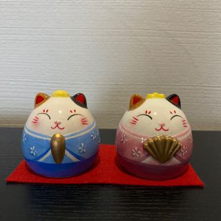 ねこ　お雛様　貯金箱(置物)