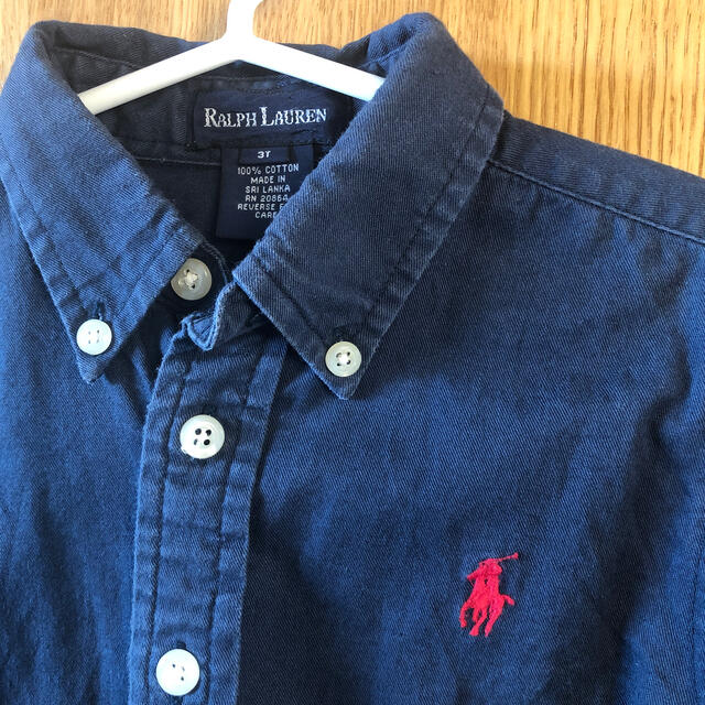 Ralph Lauren(ラルフローレン)のラルフローレン　ボタンダウンシャツ3T【100】ダークネイビー キッズ/ベビー/マタニティのキッズ服男の子用(90cm~)(ブラウス)の商品写真