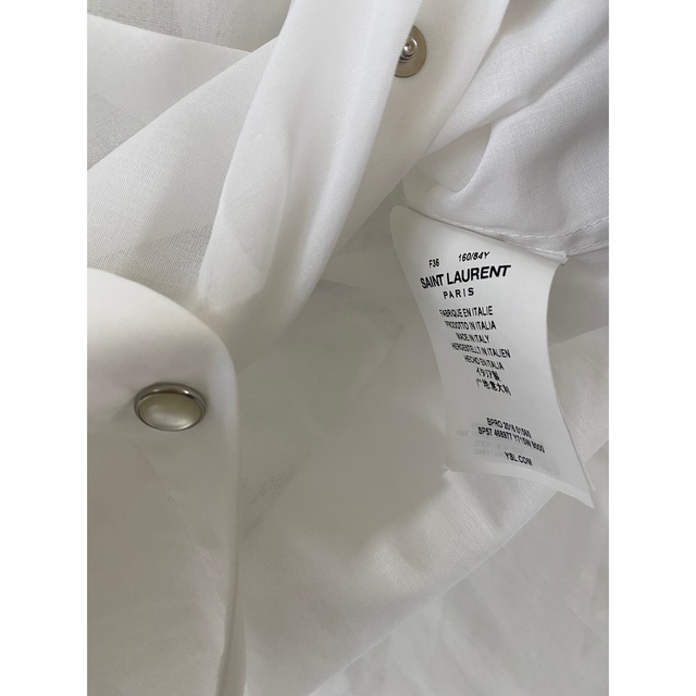 SAINT LAURENT - サンローラン タグ付新品 白シャツ ホワイト SAINT LAURENT - サンローラン タグ付新品 白シャツ ホワイト