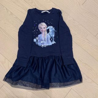 エイチアンドエム(H&M)の⭐︎まみ⭐︎様専用　アナと雪の女王　エルサ　トレーナーワンピース　ネイビー紺色(ワンピース)