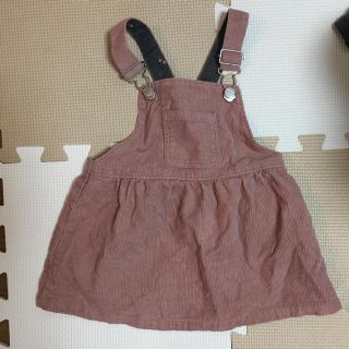 ザラ(ZARA)のZARAピンクコーデュロイジャンパースカート80(ワンピース)