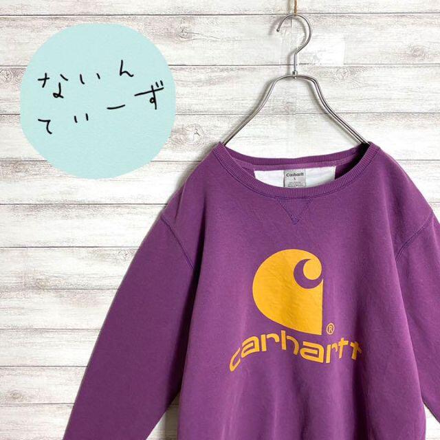 carhartt(カーハート)の【希少カラー】90s カーハート　デカロゴ　パープル　プルオーバー　スウェット メンズのトップス(スウェット)の商品写真