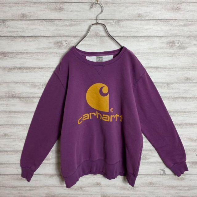 carhartt(カーハート)の【希少カラー】90s カーハート　デカロゴ　パープル　プルオーバー　スウェット メンズのトップス(スウェット)の商品写真