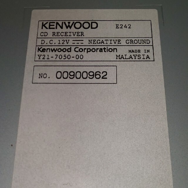 KENWOOD(ケンウッド)のKENWOOD CDレシーバー E242 自動車/バイクの自動車(カーオーディオ)の商品写真