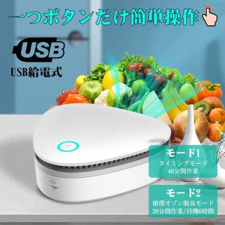 【新品/動作確認済】オゾン消毒機 脱臭機99.9%殺菌 食物新鮮度保持２モード(空気清浄器)