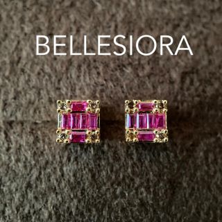 アガット(agete)の【BELLESIORA】ベルシオラ　K18YGルビーダイヤモンドピアス(ピアス)