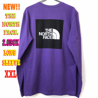 ザノースフェイス(THE NORTH FACE)のパープル ♪ XXL相当 新品 ノースフェイス 2.0  BOX ロンT 紫(Tシャツ/カットソー(七分/長袖))