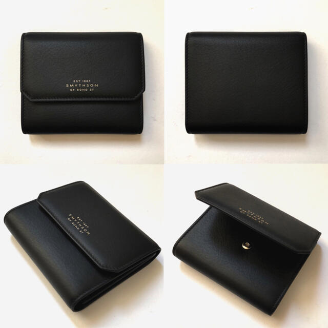 新品 SMYTHSON スマイソン 財布 コンパクト ウォレット 黒 ブラック