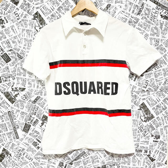 DSQUARED2 ディースクエアード　ビックロゴ　ポロシャツ　メンズ　L