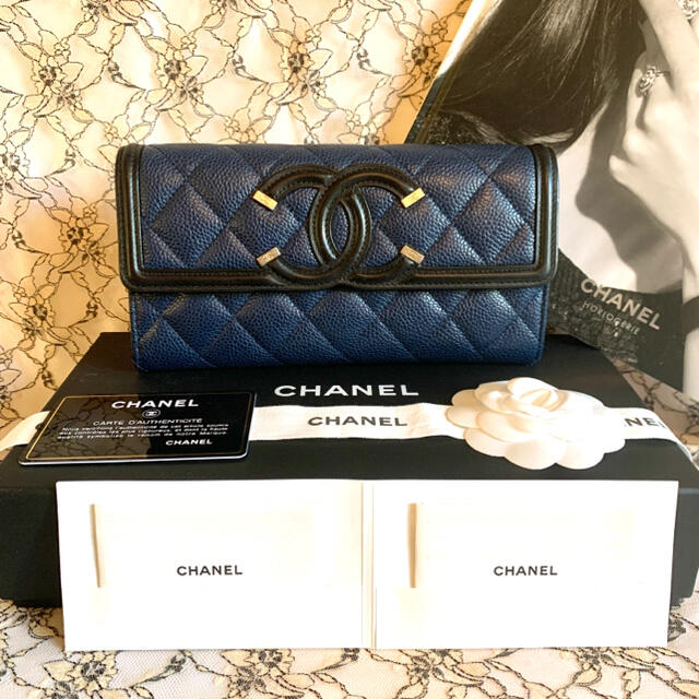 CHANEL(シャネル)の【matsuchan様専用】シャネル 長財布 CCフィリグリー キャビアスキン レディースのファッション小物(財布)の商品写真