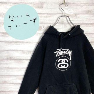 ステューシー(STUSSY)の【希少】ステューシー　シャネルロゴ　デカロゴ　ブラック　スウェット　パーカー(パーカー)