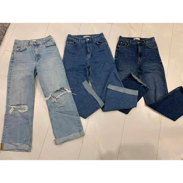 ZARA(ザラ)のZARA ワイドパンツSET☆ハイライズデニム^_^ レディースのパンツ(デニム/ジーンズ)の商品写真