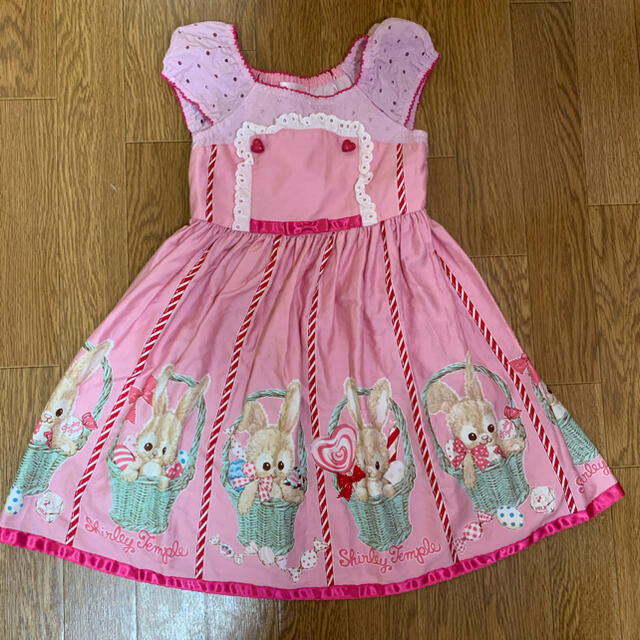シャーリーテンプル キャンディーバニー うさぎ ワンピース ピンク 120