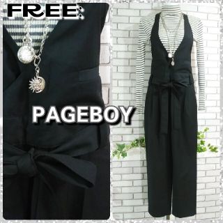 ページボーイ(PAGEBOY)の売約★FREE：サロペット／ページボーイ★超美品★ブラック(サロペット/オーバーオール)