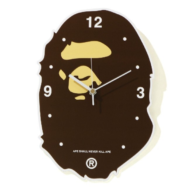 A BATHING APE(アベイシングエイプ)の激レア A BATHING APE APE HEAD WALL CLOCK インテリア/住まい/日用品のインテリア小物(掛時計/柱時計)の商品写真