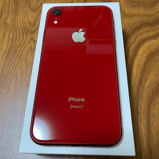 アップル(Apple)の★美品★iPhoneXR128GB RED SIMフリー バッテリー99% (スマートフォン本体)