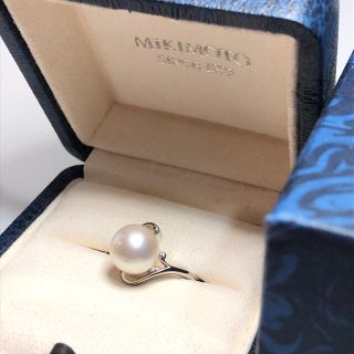 ミキモト(MIKIMOTO)の新品同様美品。ミキモト　大珠　パールリング　約9ミリあこや真珠　pt.950(リング(指輪))