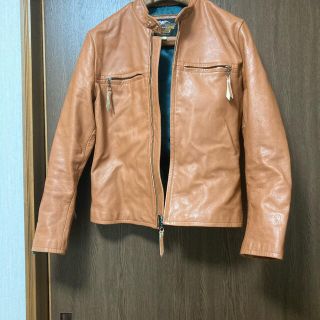 ハーレーダビッドソン(Harley Davidson)のハーレーダビッドソン★レザーシングルライダースジャケット★キャメルブラウン美品(ライダースジャケット)