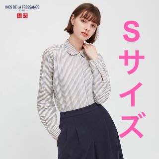 ユニクロ(UNIQLO)のUNIQLO コットンツイルストライプシャツ　イネスコラボ(シャツ/ブラウス(長袖/七分))