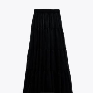 ザラ(ZARA)の新品　未使用パフチュールスカート(ロングスカート)