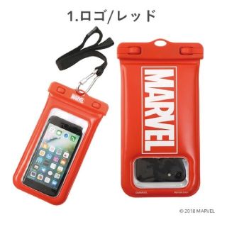 マーベル(MARVEL)のマーベルロゴデザイン　スマホ防水ケース(モバイルケース/カバー)