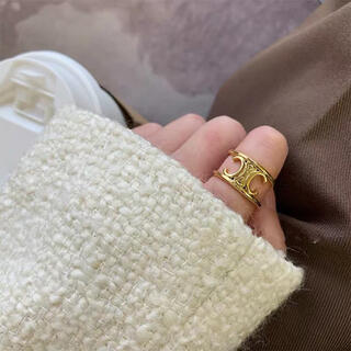 リング　ゴールド　モチーフ　フリーサイズ　大振り　指輪　海外　デザイン 韓国(リング(指輪))