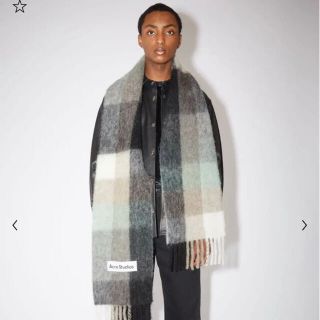 アクネ(ACNE)のAcne Studios ストール　マフラー　グリーン / ブラック/ グレー(マフラー/ショール)