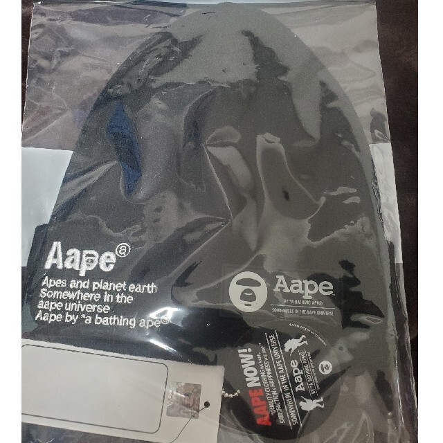 A BATHING APE(アベイシングエイプ)のAAPE ニット帽　黒 メンズの帽子(ニット帽/ビーニー)の商品写真