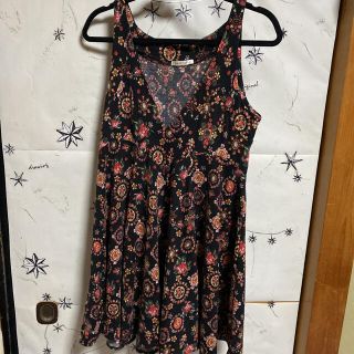 アクシーズファム(axes femme)の花柄 Ｖ字ワンピース　M(ひざ丈ワンピース)