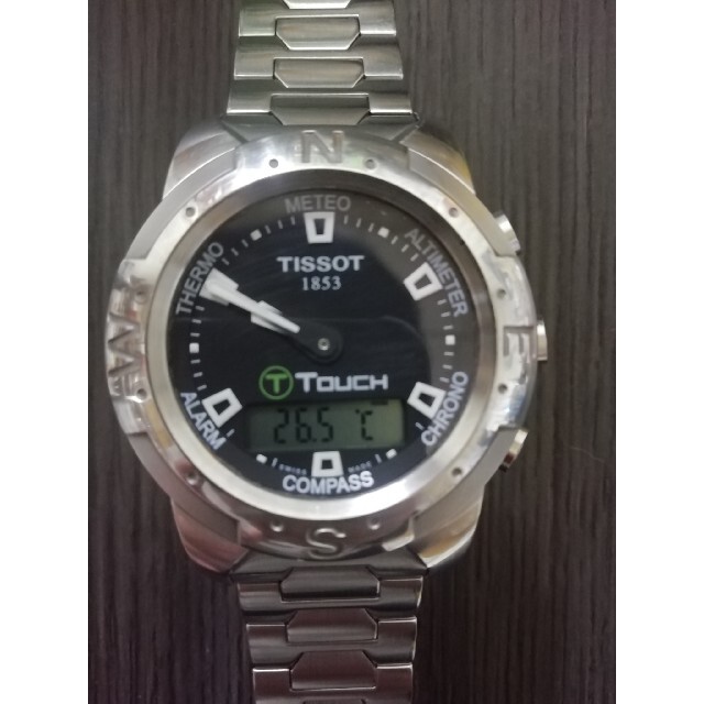 【売れ筋】 TISSOT - メンズ腕時計　TISSOT　t-touch電池交換済み　訳有 腕時計(デジタル)