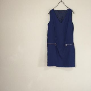 ザラ(ZARA)のZARA☆ネイビー☆ワンピース(ひざ丈ワンピース)