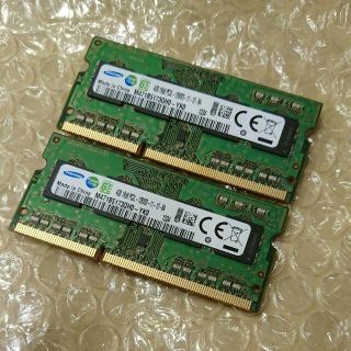 サムスン(SAMSUNG)の二個セットで8GB, PC3L-12800S 4GB ノートPC用メモリー 中古(PCパーツ)