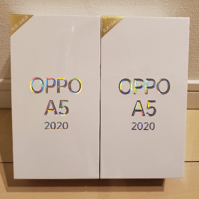 ★未開封2台★OPPO A5 2020 ブルー スマートフォン スマホ約195gディスプレイ