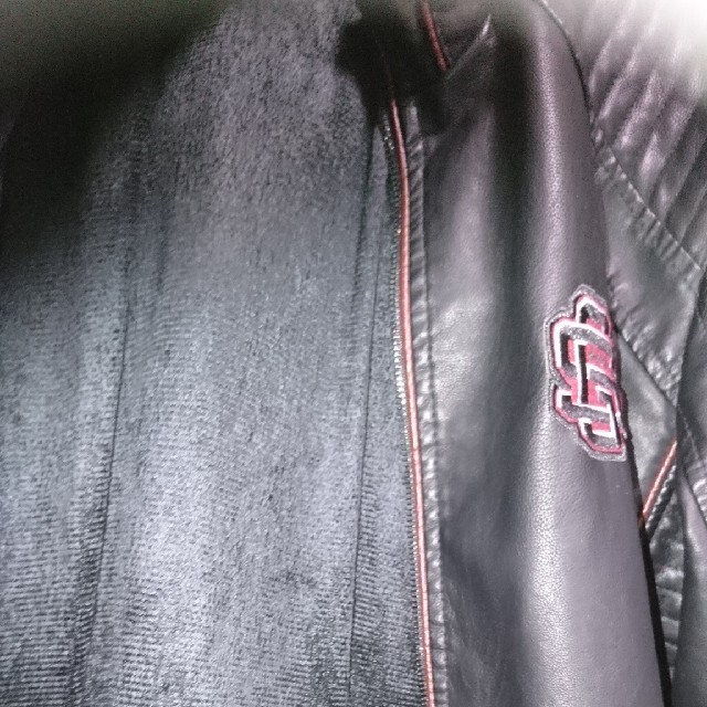 黒のフェイクレザーライダースジャケット メンズのジャケット/アウター(ライダースジャケット)の商品写真