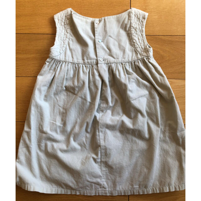 Bonpoint(ボンポワン)のBONTON ペールグリーン　コーデュロイ　ワンピ　6ans キッズ/ベビー/マタニティのキッズ服女の子用(90cm~)(ワンピース)の商品写真