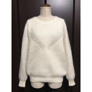 デプレ(DES PRES)の美品☆定価約2,2万 IPSE イプセ キッドモヘヤニット/オフホワイト・38(ニット/セーター)