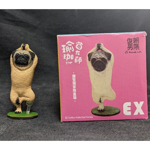 フィギュア朝隈俊男 犬のヨガマスター パグ 展覧会限定版