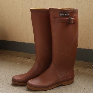 エーグル(AIGLE)のAIGLE　レインブーツ　キャメルブラウン　38(レインブーツ/長靴)