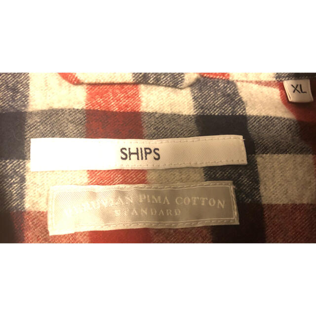 SHIPS(シップス)の【美品】シップス赤×白×黒チェックネルシャツ XL メンズのトップス(シャツ)の商品写真