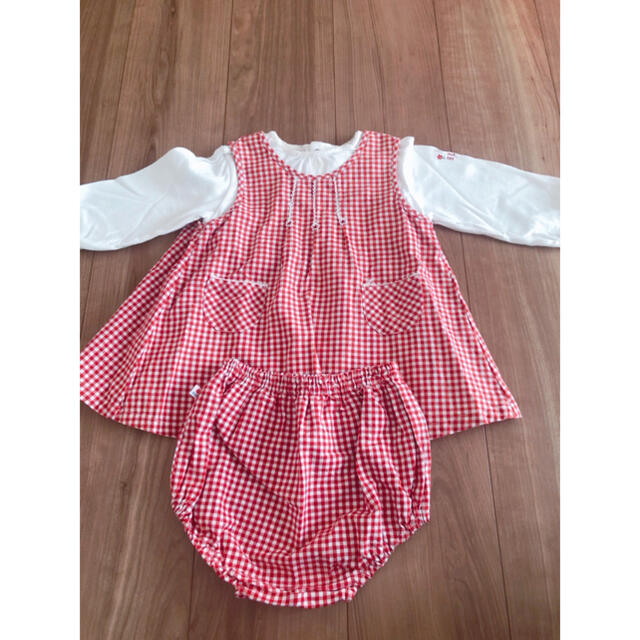 ELLE(エル)のELLE♥エプロン風♥セットアップ 95 キッズ/ベビー/マタニティのキッズ服女の子用(90cm~)(ワンピース)の商品写真