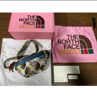 グッチ(Gucci)のGUCCI✖️NORTH  FACE コラボウエストバッグ　白茶(ボディーバッグ)