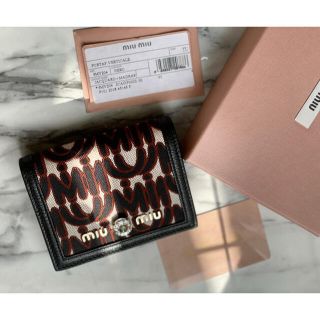 ミュウミュウ MIUMIU ジャガード コラボ 折り財布