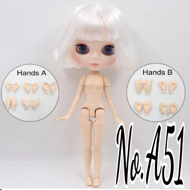 カスタム用ドール✳️No.A５１✳️スノーホワイト