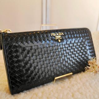 プラダ(PRADA)のPRADA プラダ　ゴートレザー　L字ファスナー　(財布)