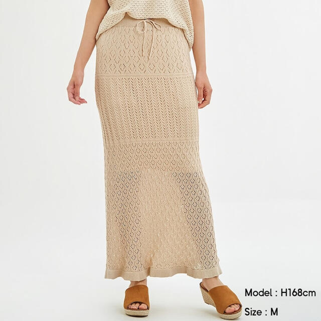 GU(ジーユー)のGU 透かし編みニットスカート レディースのスカート(ロングスカート)の商品写真