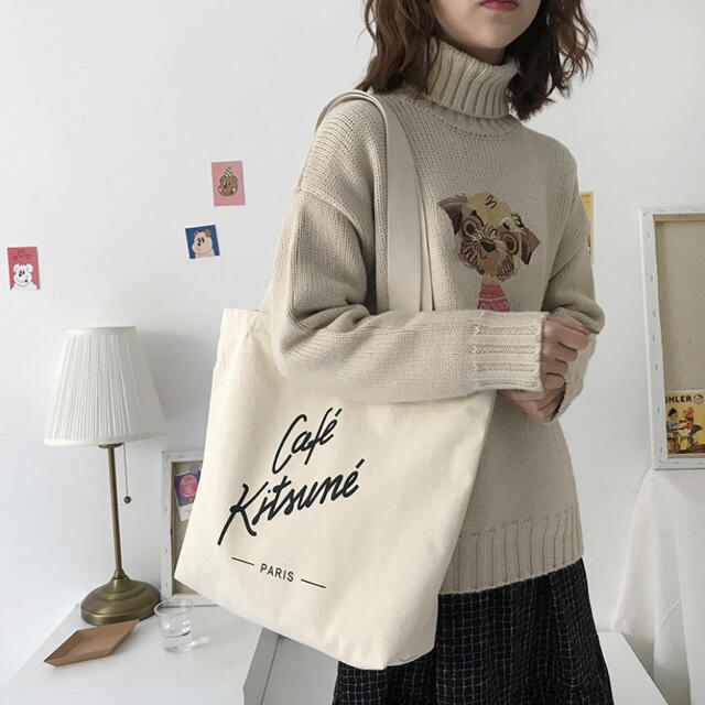 MAISON KITSUNE'(メゾンキツネ)のカフェキツネ　Cafe Maison Kitsune　トートバッグ レディースのバッグ(トートバッグ)の商品写真