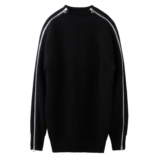 ジョンローレンスサリバン ZIPPED KNIT SWEATER / BLACK