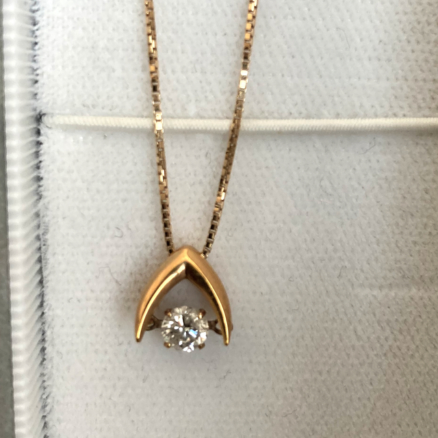 お値下げk18PG ダイヤモンド0.21ct ダンシングストーン ネックレス