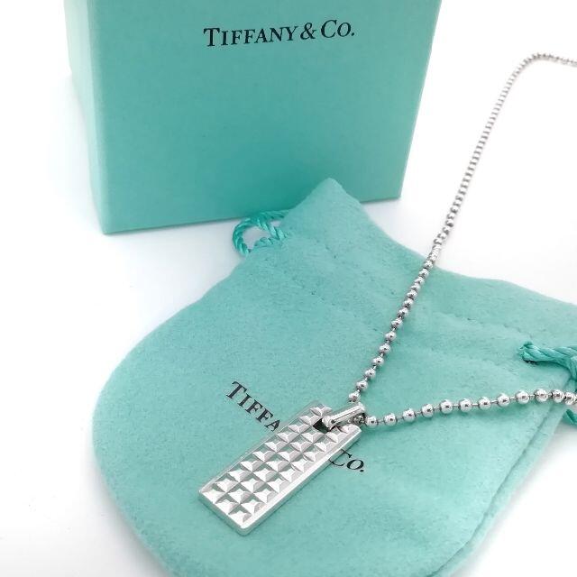 Tiffany & Co.(ティファニー)の希少 美品 ティファニー スタッズ スクエア ネックレス RR77 メンズのアクセサリー(ネックレス)の商品写真